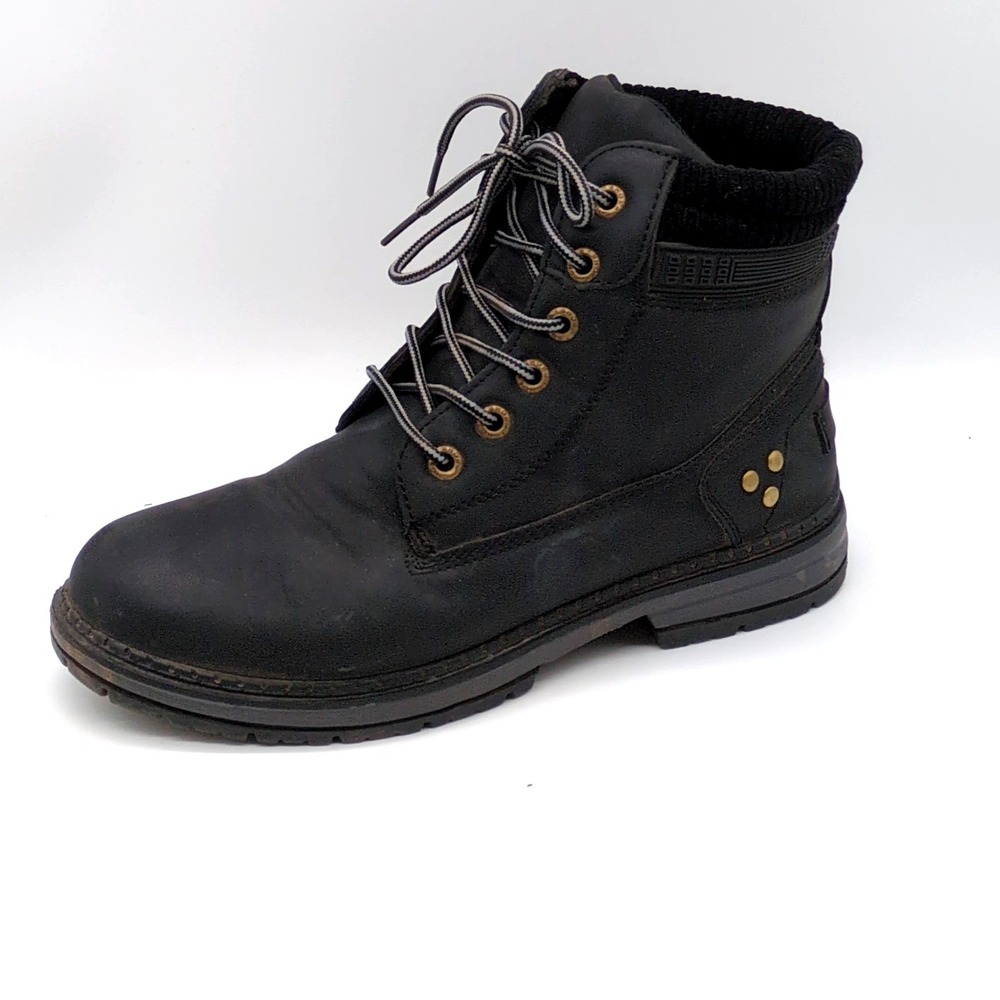 Womens Shoes Black EUR 39 Lace Up Ankle Boot Hiking Work Sweater Collar Comfort
